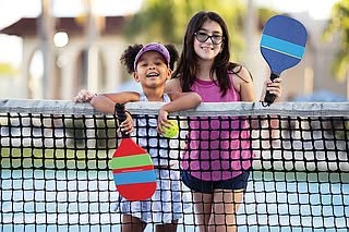 Children playing pickleball at a Nottingham sports centre