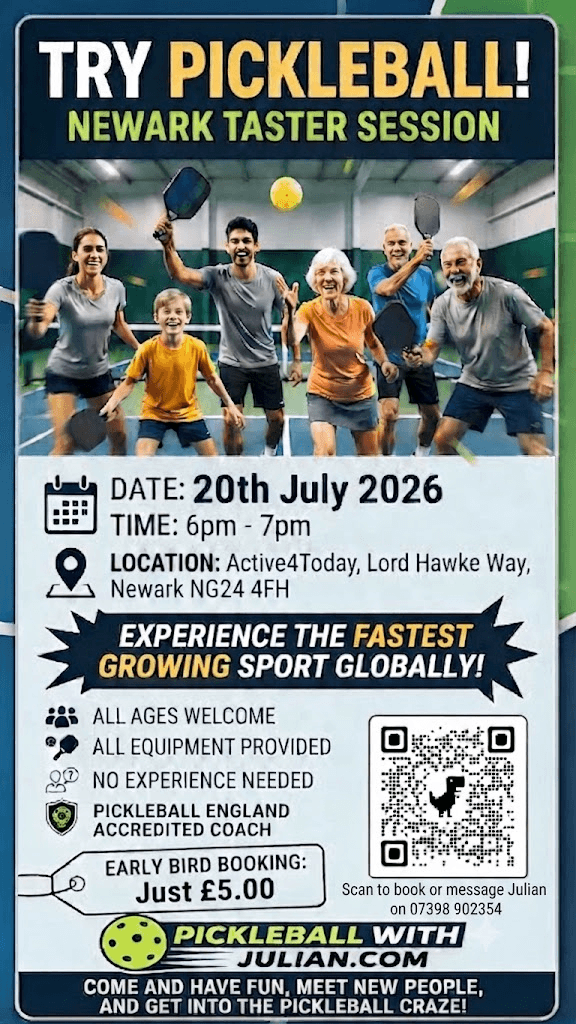 Join Us in Newark: Pickleball Taster for a Fiver!